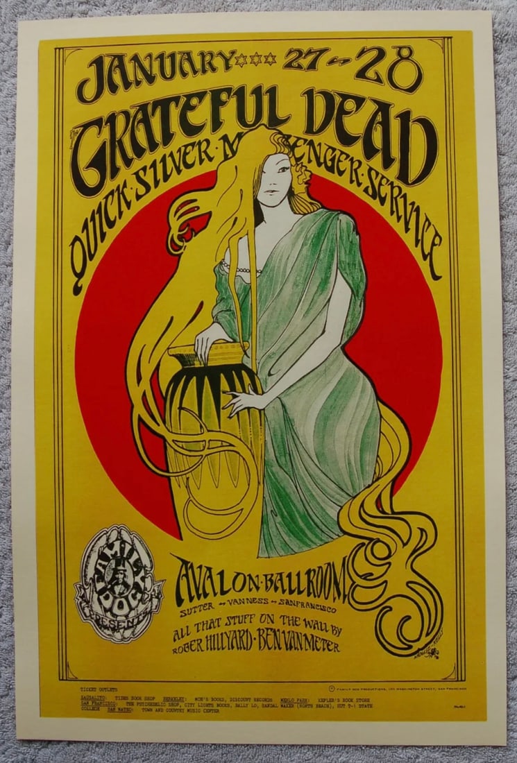The GRATEFUL DEAD Concert Poster 12 X 18: 12 x 18 / Not Period Original / Sold as a Decorative Poster