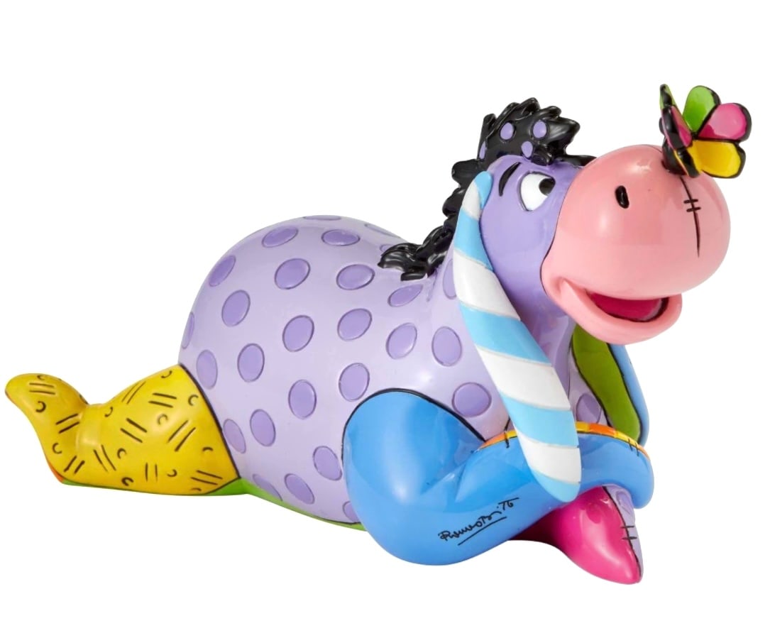 Disney ROMERO BRITTO Winnie the Pooh EEYORE Showcase Figurine: Disney Showcase Collection Winnie the Pooh EEYORE Figurine in Original Box – Has Never Been Displayed – Multiple Photos Posted