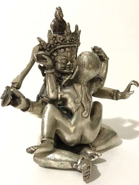 Early Tibetan Silver Erotic Chinese Kama-Sutra Sex BUDDHAS: Heavy and Ornate / Awesome Patina / MUST SEE ALL PHOTOS - Tibetan Silver is Not Sterling Silver / This Piece does not contain any precious metals