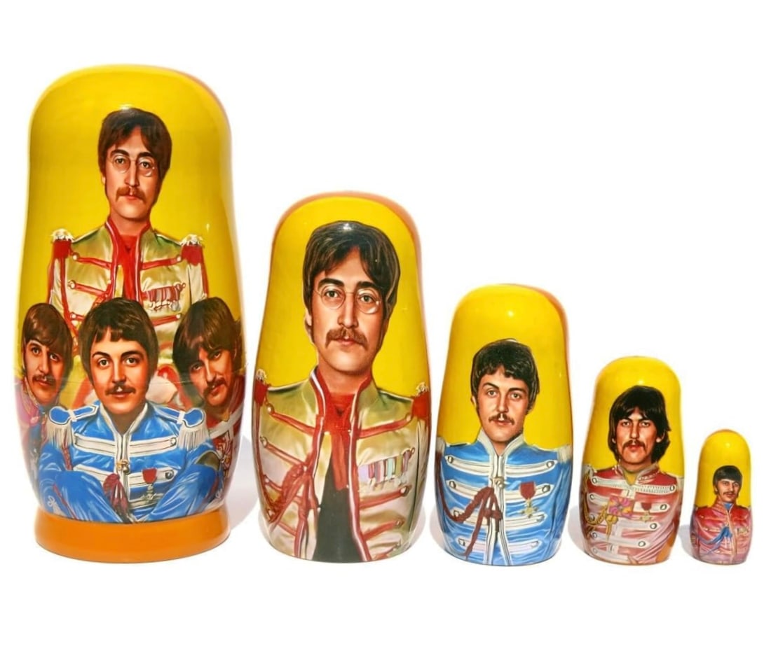 The BEATLES Russian Made Hand Painted Matryoshka Nesting Dolls (1 of 4)