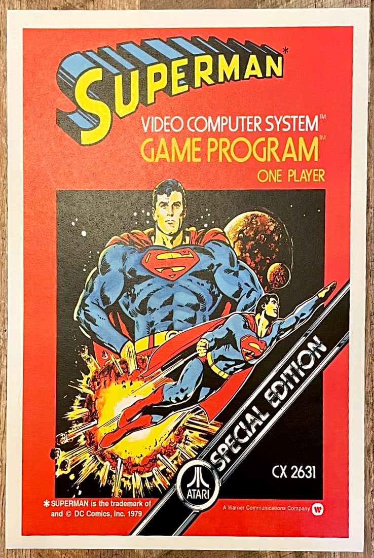 Superman Promo Poster for the Original Atari Game System (1 of 1)