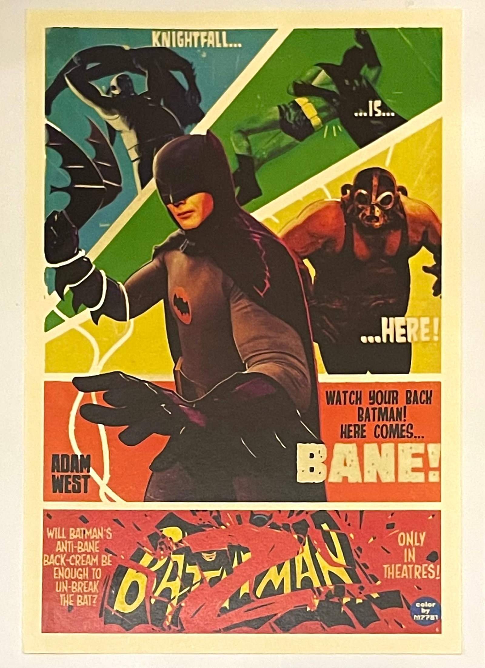 Adam West Batman vs Bane Movie Poster: 12 x 18 – Beautiful Condition - This is Not a Period Original Poster - It is Sold as a Decorative Poster.