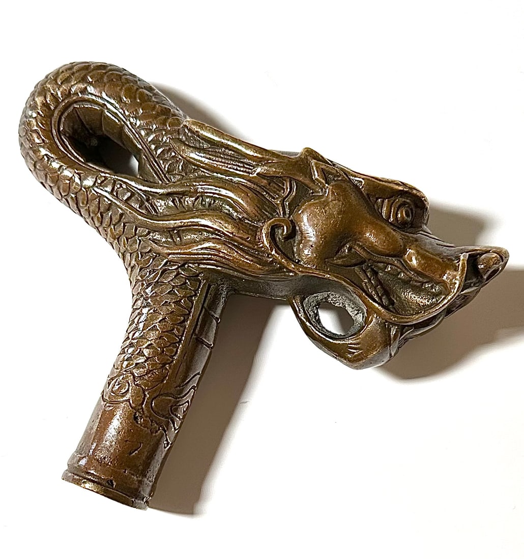 Extremely Cool Vintage Bronze/Brass Dragon Cane Handle (1 of 4)