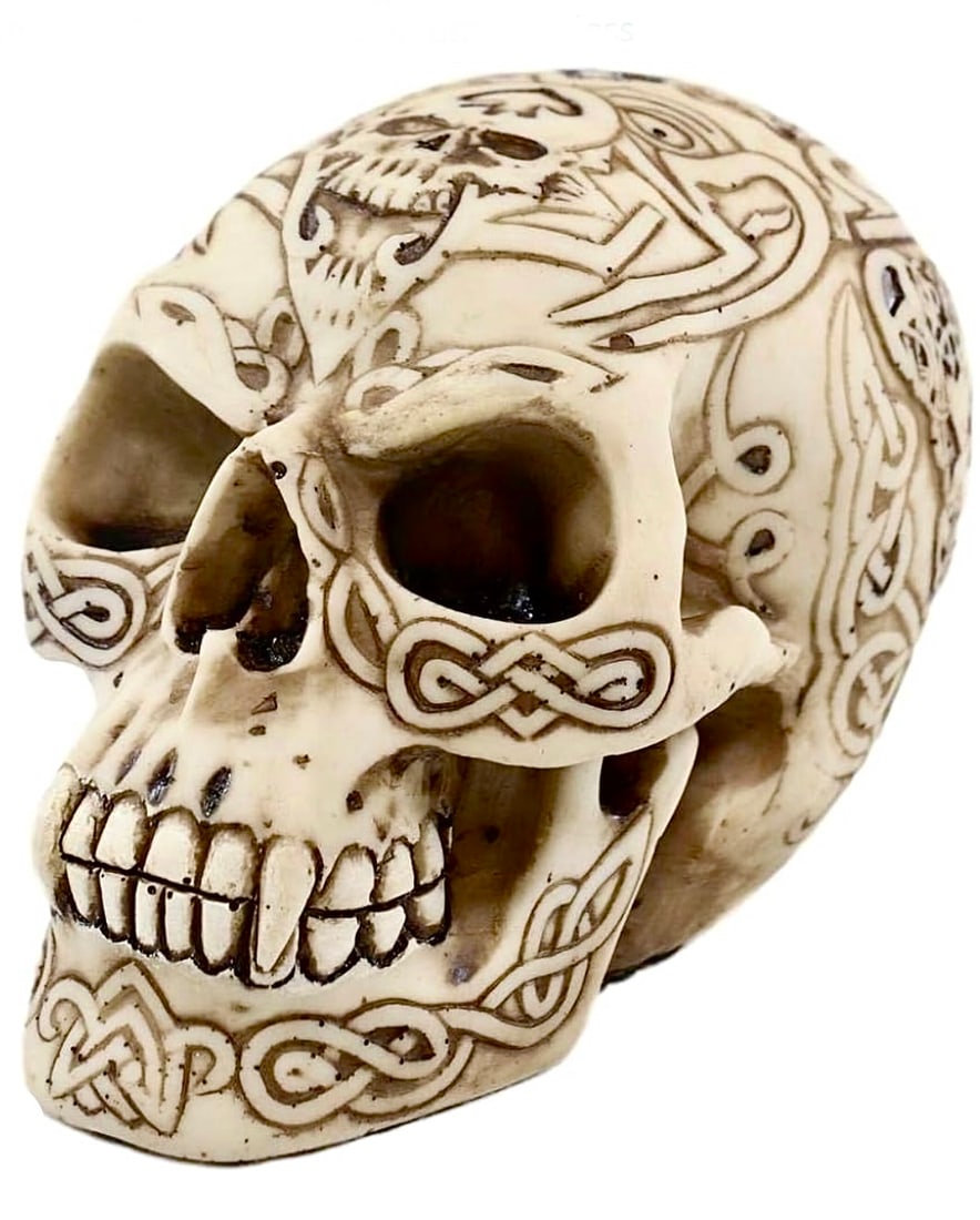 Day of the Dead  Tattooed Tribal Fanged Vampire Skull (1 of 4)