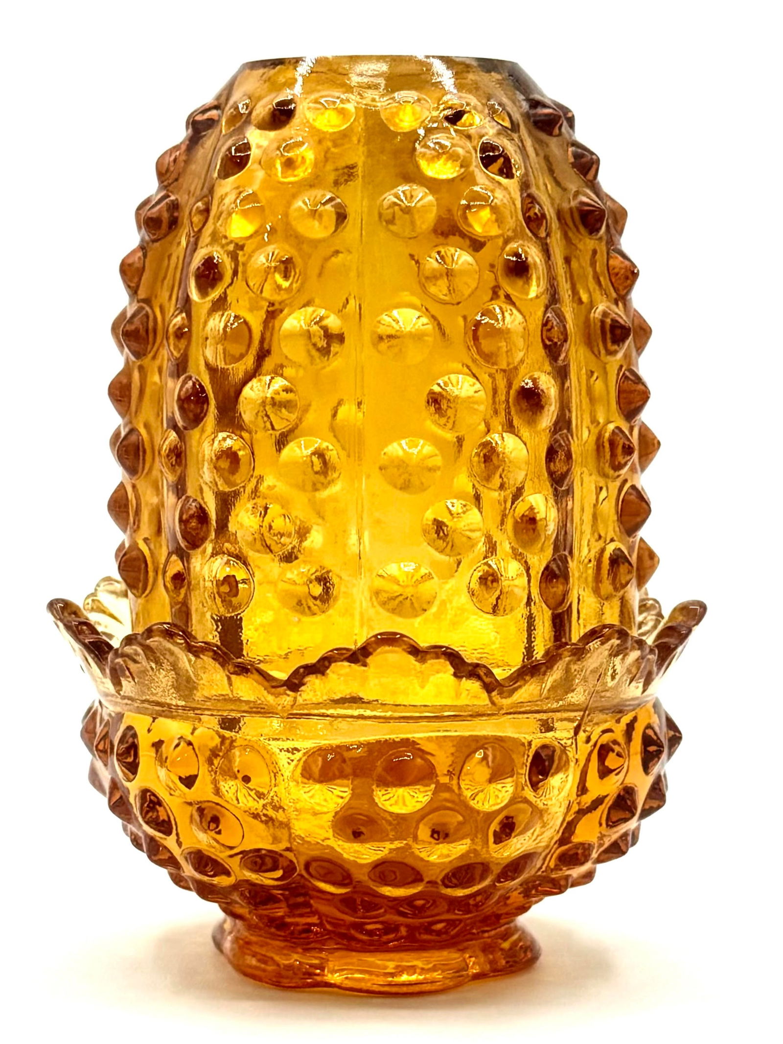 Vintage FENTON Amber Hobnail Art Glass Fairy Tea Light (1 of 3)