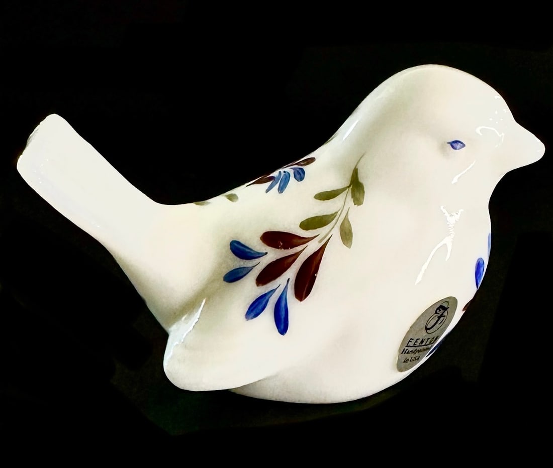 FENTON Artist Signed Hand Painted Art Glass Song Bird (1 of 3)