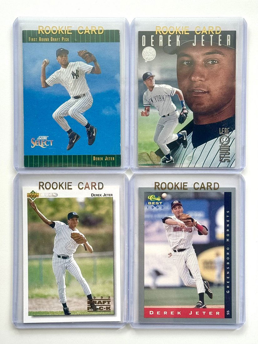 Lot of 4 DEREK JETER Rookie Baseball Cards (1 of 2)