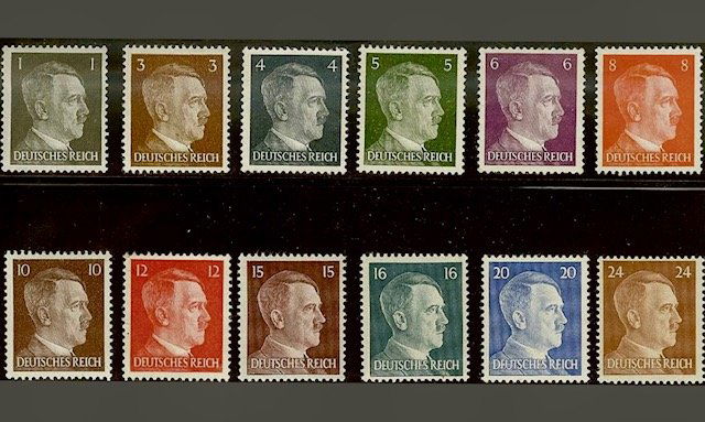Lot of 12 WW2 German Fuhrer Unwatermarked Postage Stamps (1 of 1)