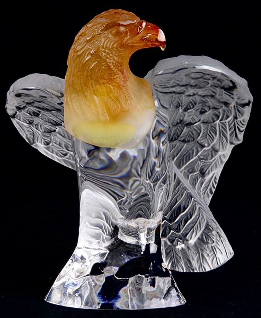 Awesome DAUM France Pate De Verre LARGE Crystal EAGLE (1 of 4)