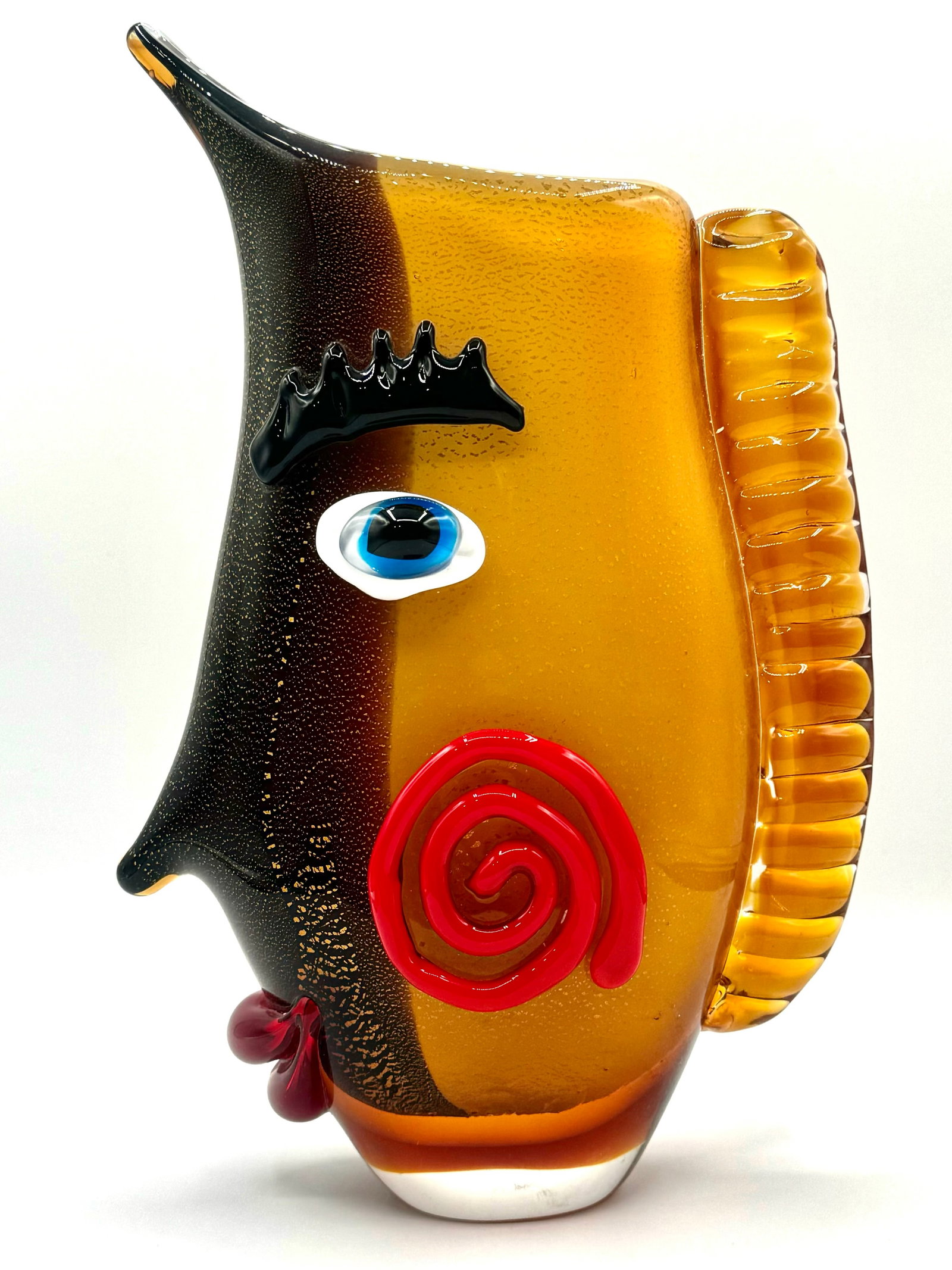 Beautiful Picasso Inspired Handcrafted MURANO Art Glass Vase: Stands Approximately 12 inches Tall and Weighs Approximately 8 pounds. Was boxed in a storage unit and looks to be in perfect condition. Multiple Photos Posted.