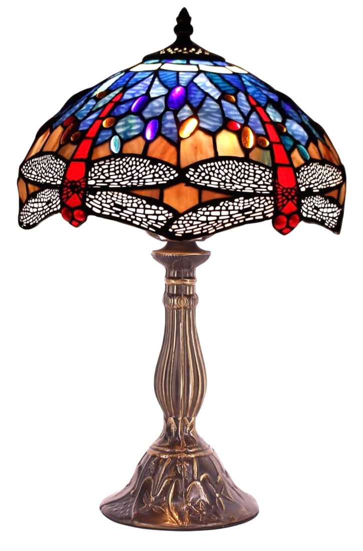 TIFFANY Dragonfly Stained Glass stye working Table Lamp (1 of 4)