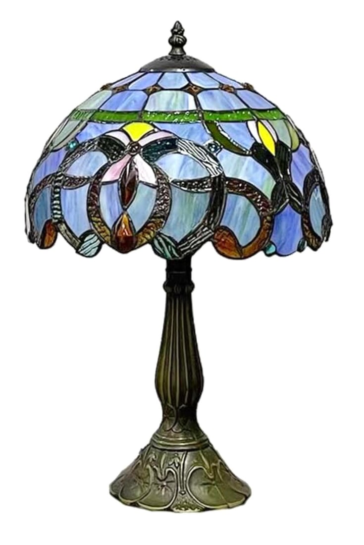 Gorgeous TIFFANY Stained Glass stye working end table Lamp (1 of 2)