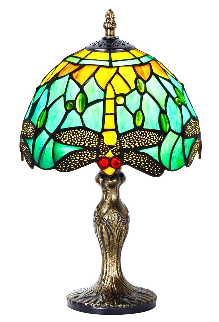 TIFFANY Dragonfly Stained Glass stye working Table Lamp (1 of 3)