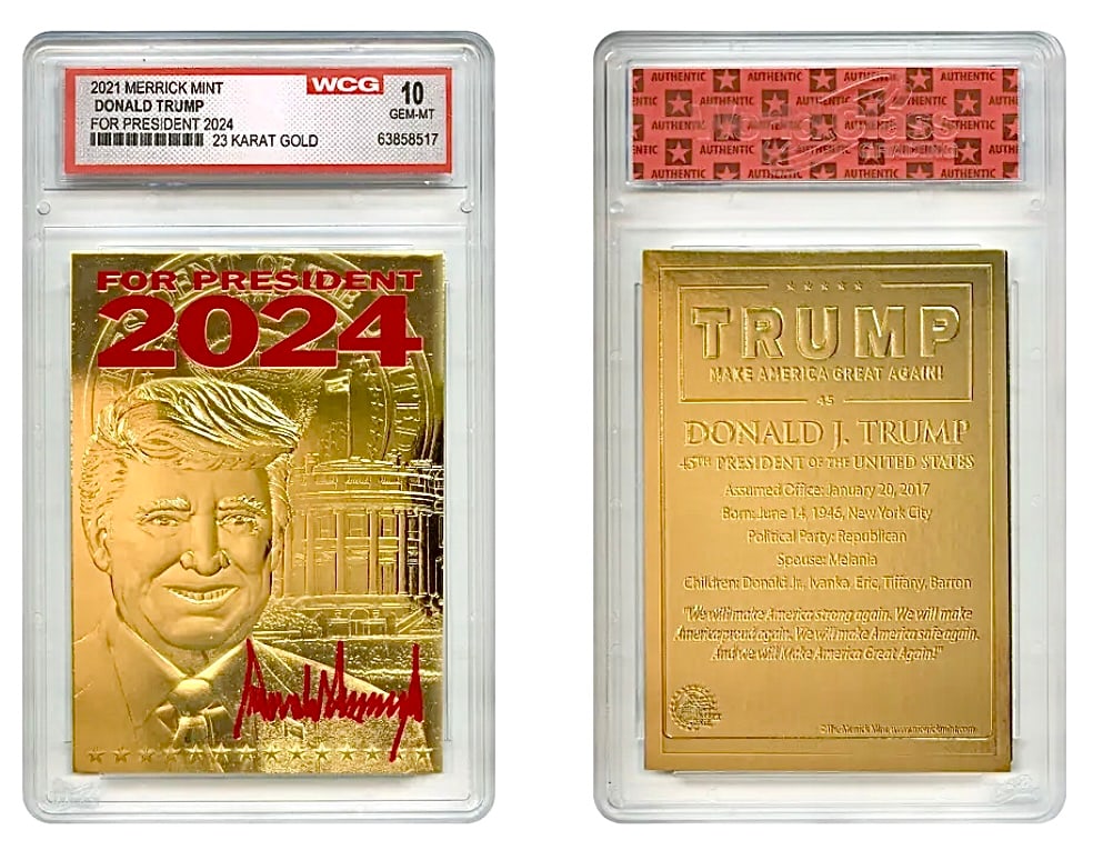 Gem 10 DONALD TRUMP for President 23kt Gold Card (1 of 1)