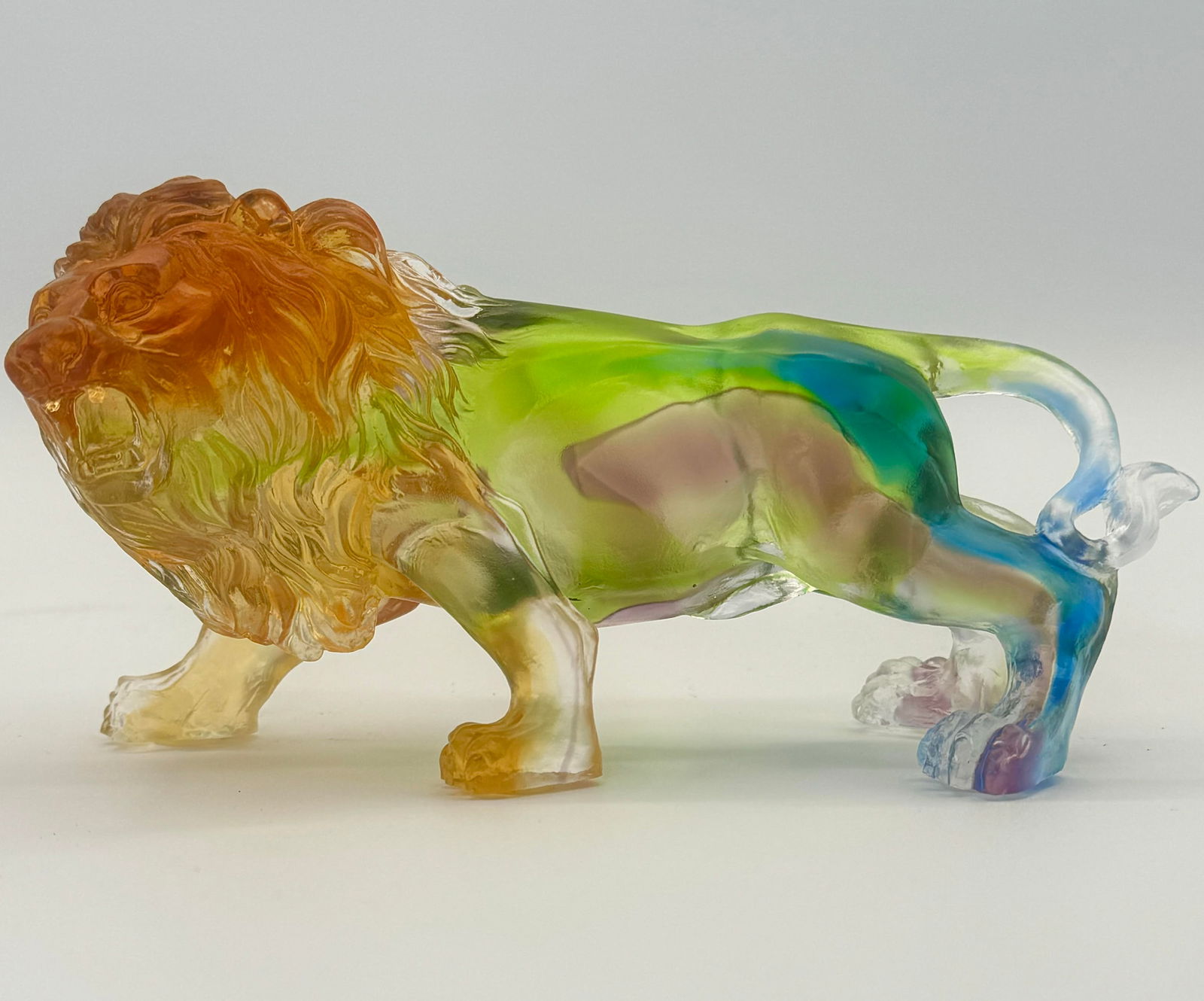 Awesome Daum style Iridescent Multi Color French Crystal Roaring Lion (1 of 1)