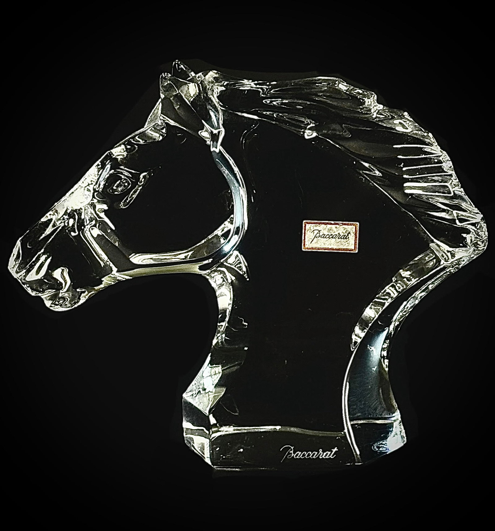 Awesome BACCARAT France Crystal Horse Stallion Bust Statue: Awesome Looking Piece of Baccarat Crystal in Excellent Condition – Multiple Photos Posted