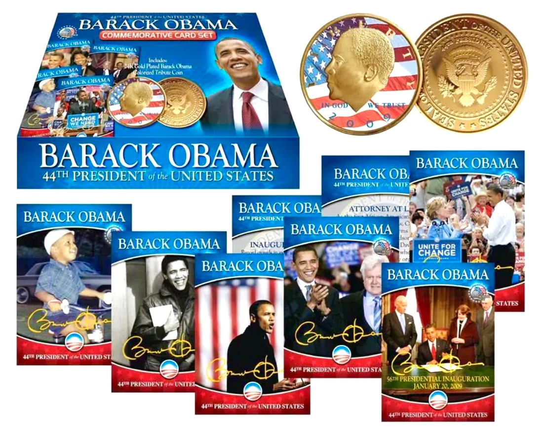 LTD Edition Sealed BARRACK OBAMA Cards and Coin Gift Set (1 of 3)