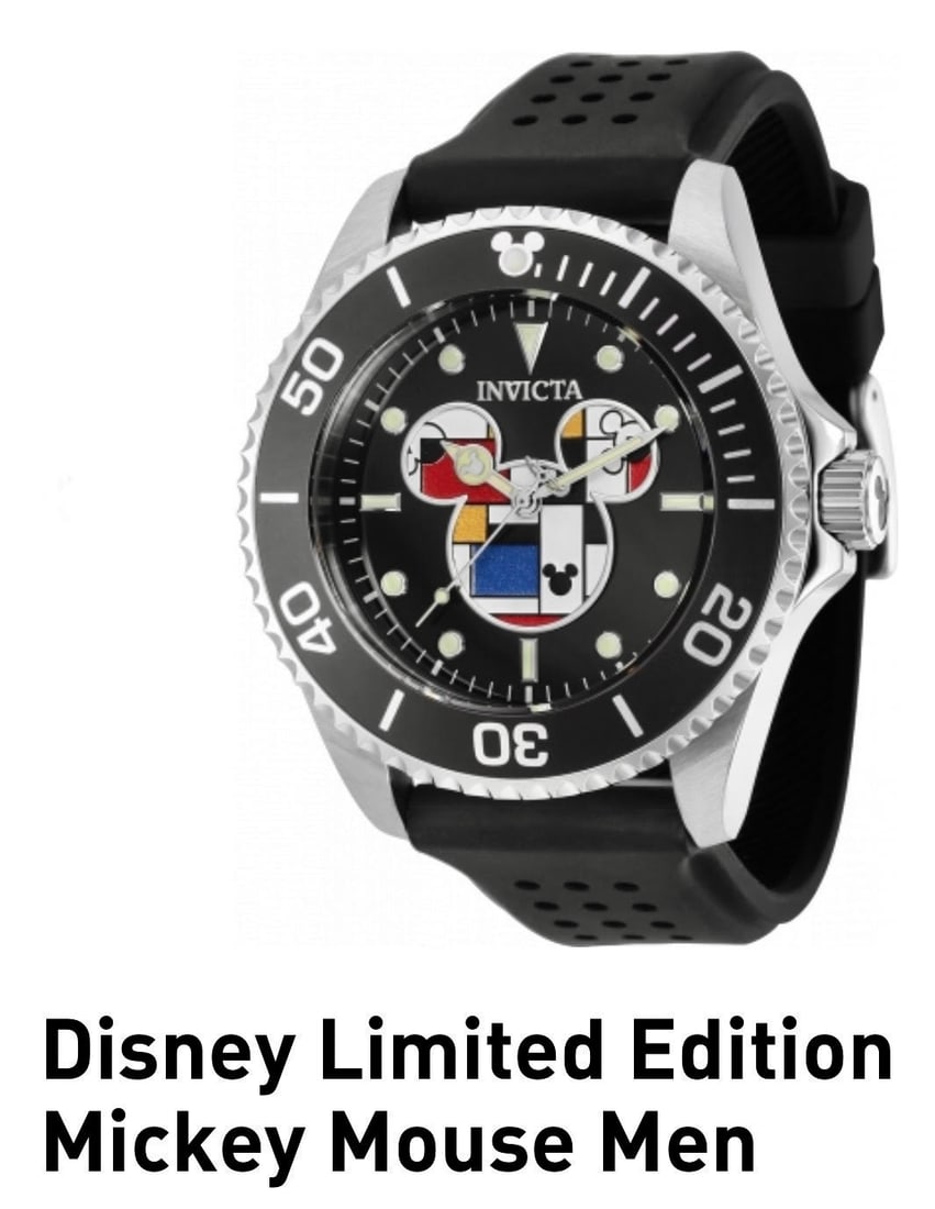 Limited Edition INVICTA Disney Mickey Mouse MENS Watch: This is a LIMITED EDITION Authentic Invicta Mickey Mouse Watch that is Still Brand New in the Original Retail Box / It was originally purchased as a Collectible, so it has never been worn / Multiple P
