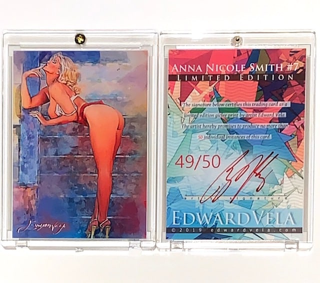 Rare 1 of only 50  Artist Signed Playboy ANNA NICOLE SMITH Art Card (1 of 1)
