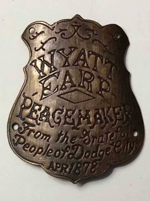 Dated 1878 Wyatt Earp Peacemaker Gun Grip I.D. Badge: Dated 1878 Dodge City Kansas – Historic Piece of an Infamous Outlaw/Lawman