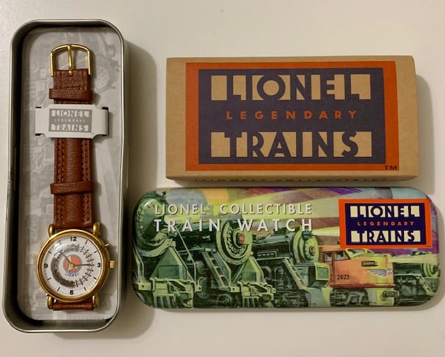 LIONEL TRAINS Legendary Watch with Original Tin Collector Box: Never Used - Like New Condition – Lionel Legendary Collection - Will Need a New Battery - Multiple Photos Posted