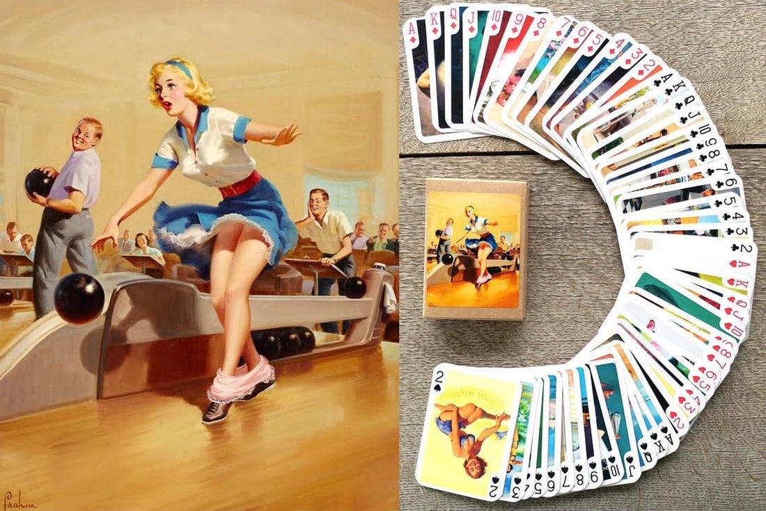 ART FRAHM Risque Pinup Girl Art Playing Cards Deck: This is a Rare Full Deck of Playing Cards that has never been played with / It depicts the art of world renowned pin-up girl Artist ART FRAHM / Multiple Photos Posted
