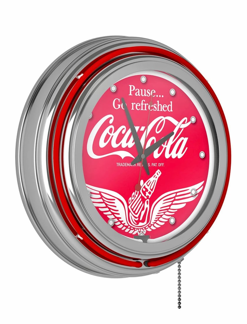 Awesome Wings of COCA-COLA Working Man Cave Neon Clock (1 of 3)