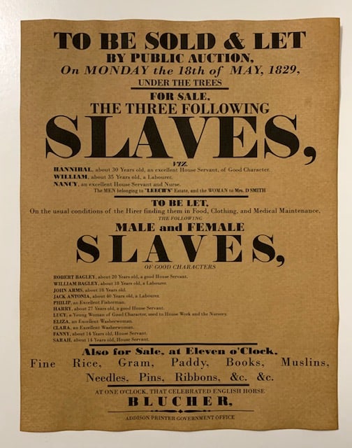 Dated Black Americana Slave Auction Notice Poster (1 of 1)