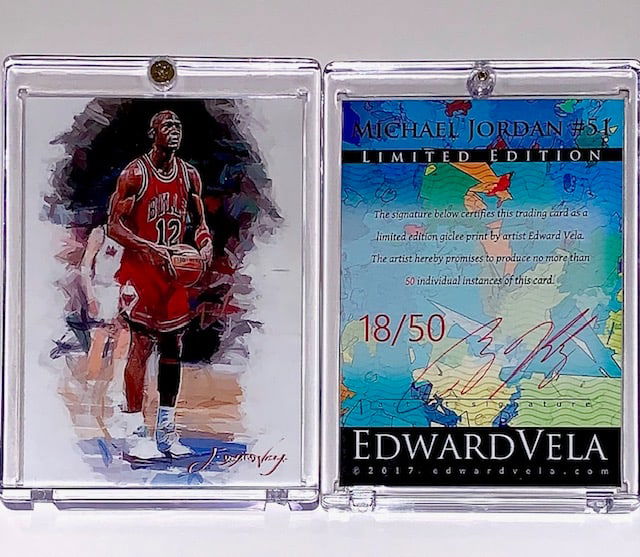 1 of 50 Artist Signed MICHAEL JORDAN Giclee Art Card (1 of 1)