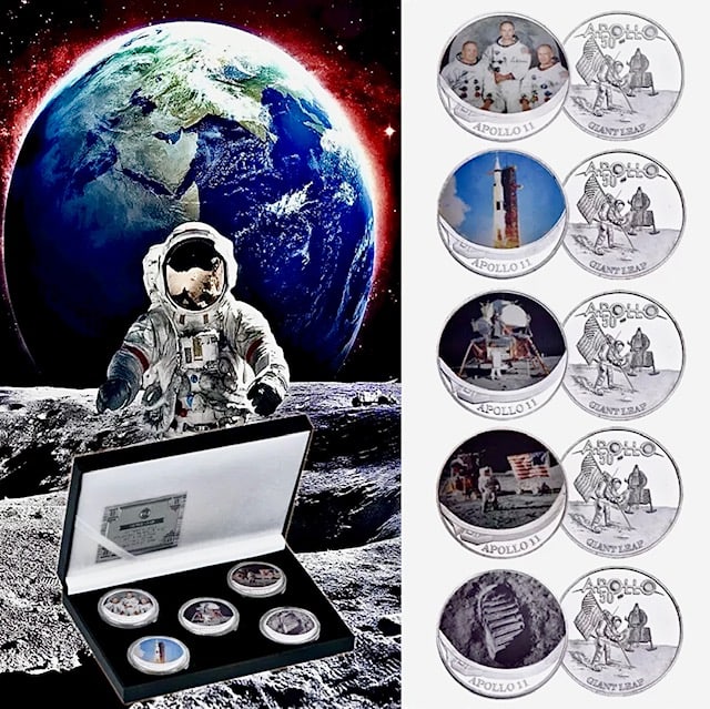 NASA Apollo 11 Commemorative Clad Silver Coin Set w/COA (1 of 3)