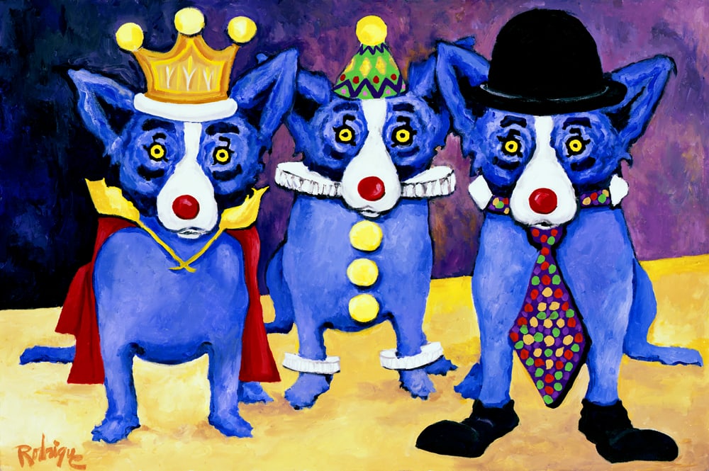 RODRIGUE Blue Dog Decorative Art Print on Canvas 16 x 24 (1 of 1)