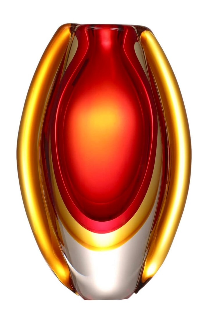 Gorgeous MURANO Art Glass Vase with Beautiful Colors: Heavy Vase that stands in Approximately 10 Inches Tall and is in Perfect Condition – Multiple Photos Posted