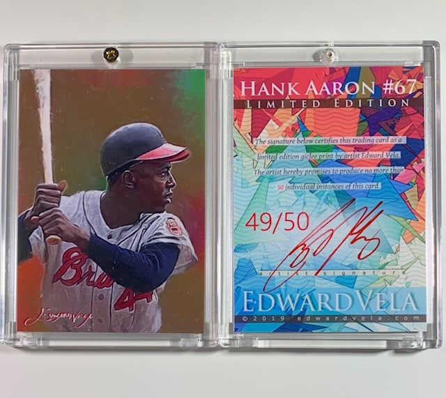 1 of 50 Artist Signed HANK AARON Giclee Art Card (1 of 1)