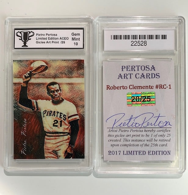ROBERTO CLEMENTE Artist Signed Giclee Baseball Card (1 of 1)