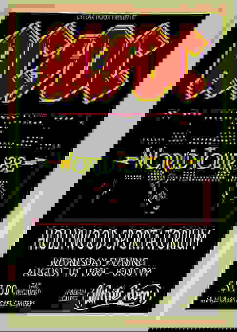 Ac / Dc World Tour Hollywood Concert Poster Auction