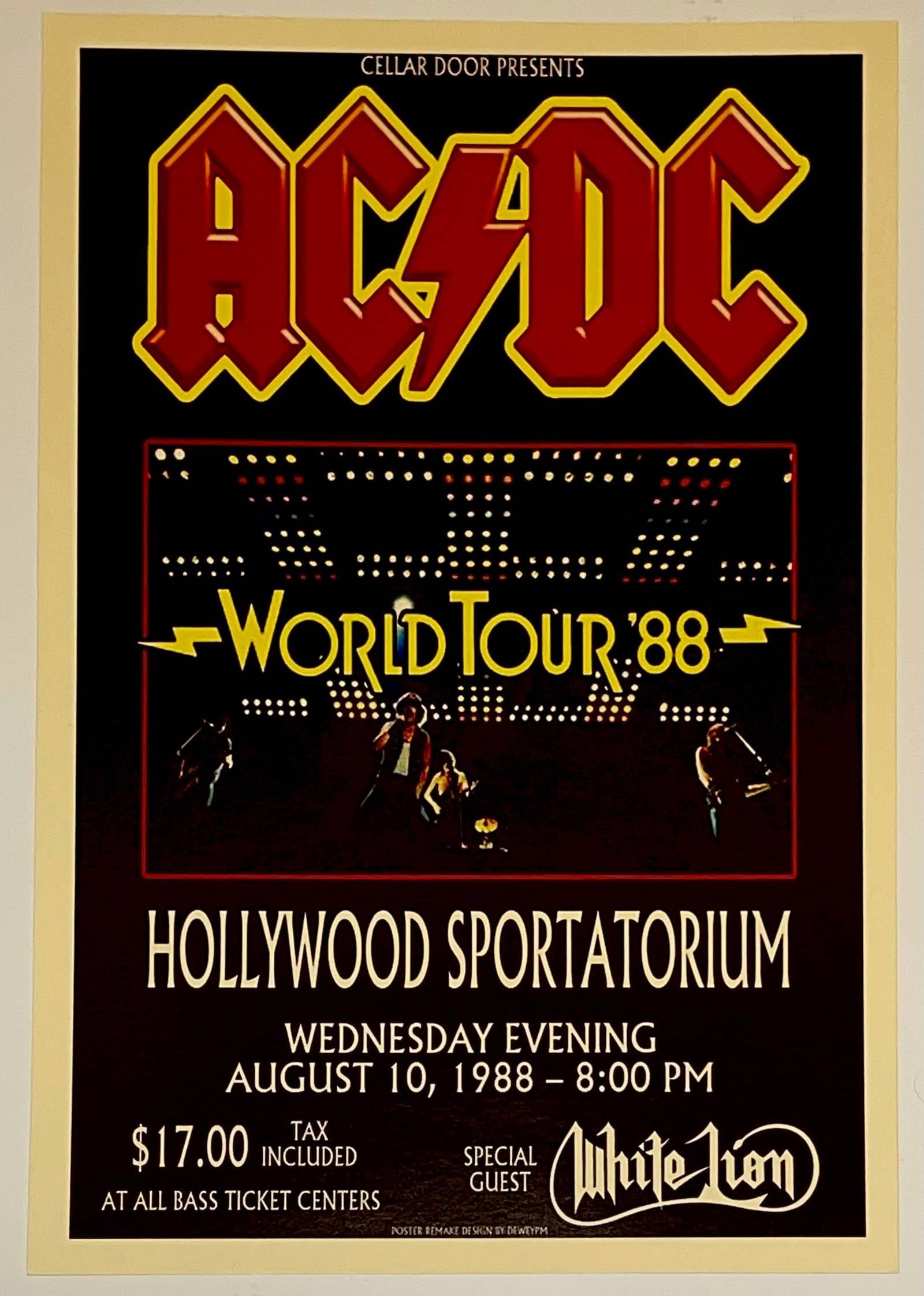Ac / Dc World Tour Hollywood Concert Poster Auction