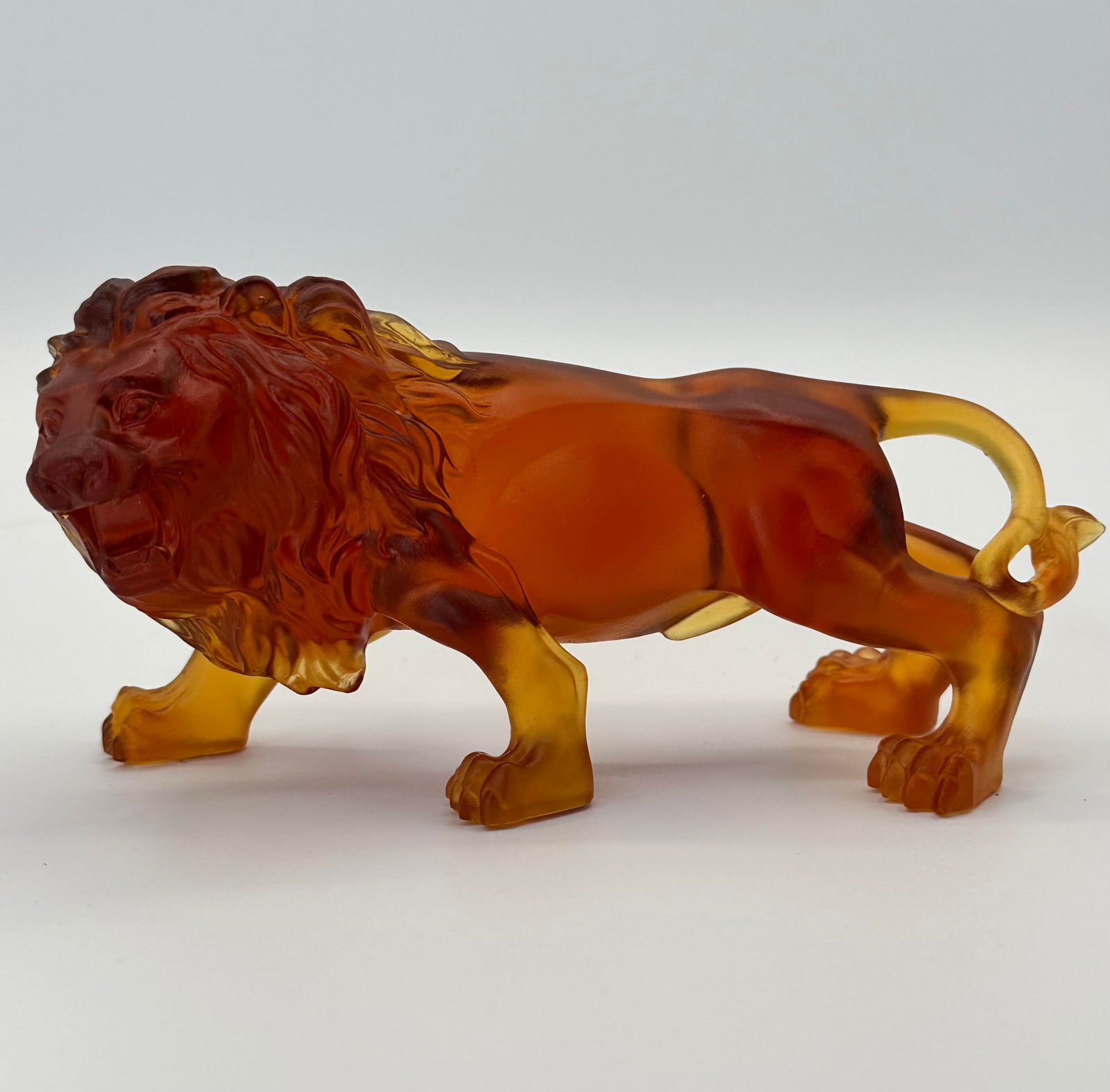 Awesome Daum style Amber Orange French Crystal Roaring Lion (1 of 1)