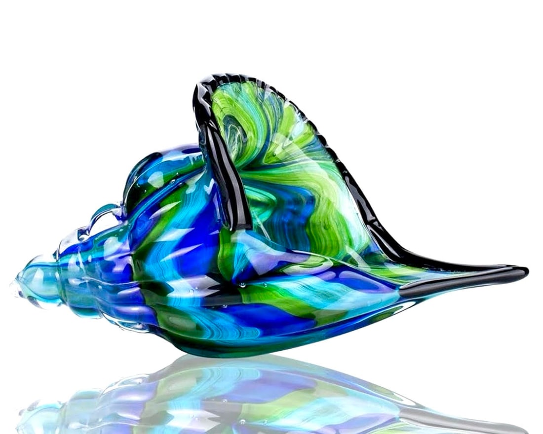 Awesome MURANO Hand Blown Art Glass Shell (1 of 2)