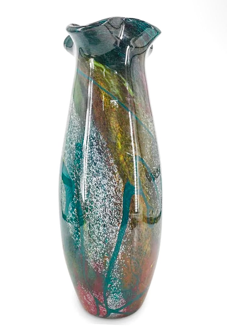 Gorgeous Artist Signed ANTON Hand Blown Art Glass Vase (1 of 2)