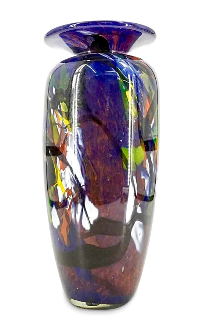 Gorgeous Artist Signed ANTON Hand Blown Art Glass Vase (1 of 2)