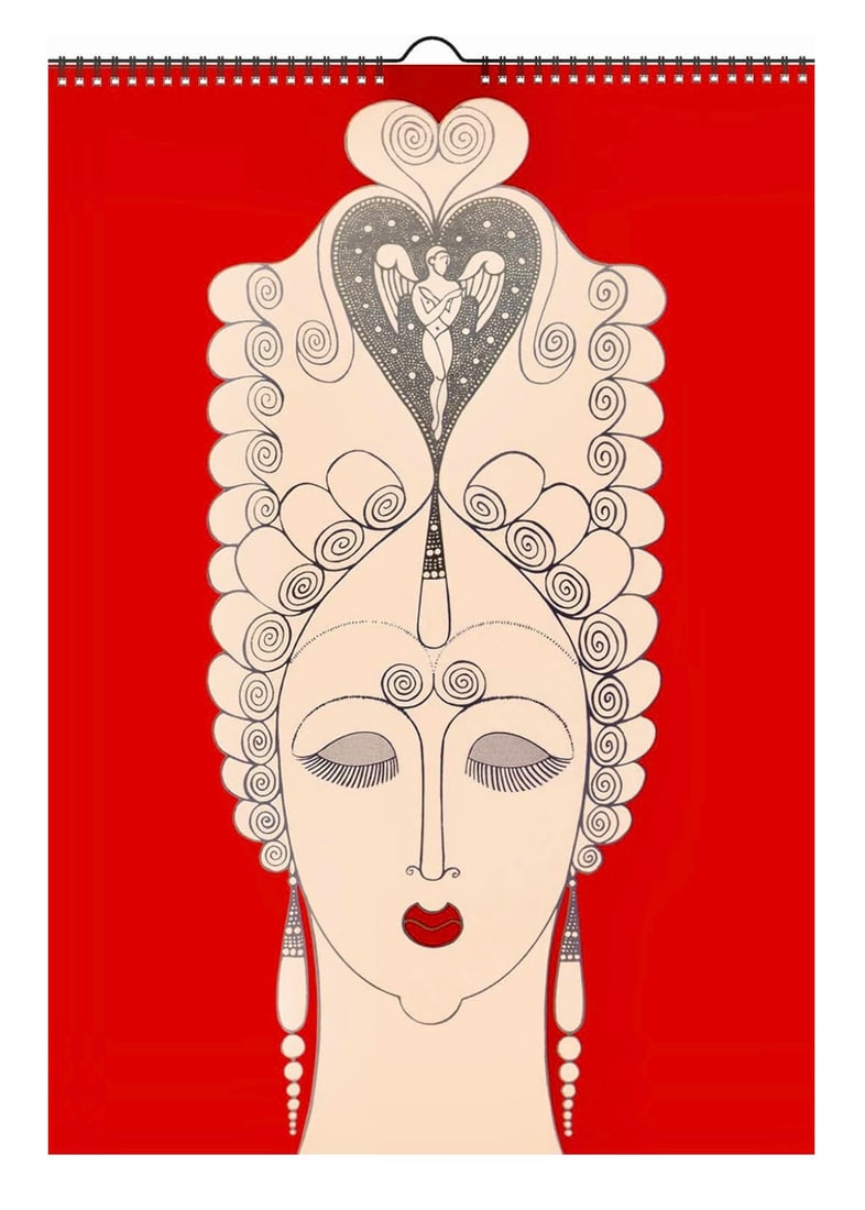 2025 ERTE 12 Page Calendar with Art Deco Illustrations: Perfect Condition - Multiple Photos Posted