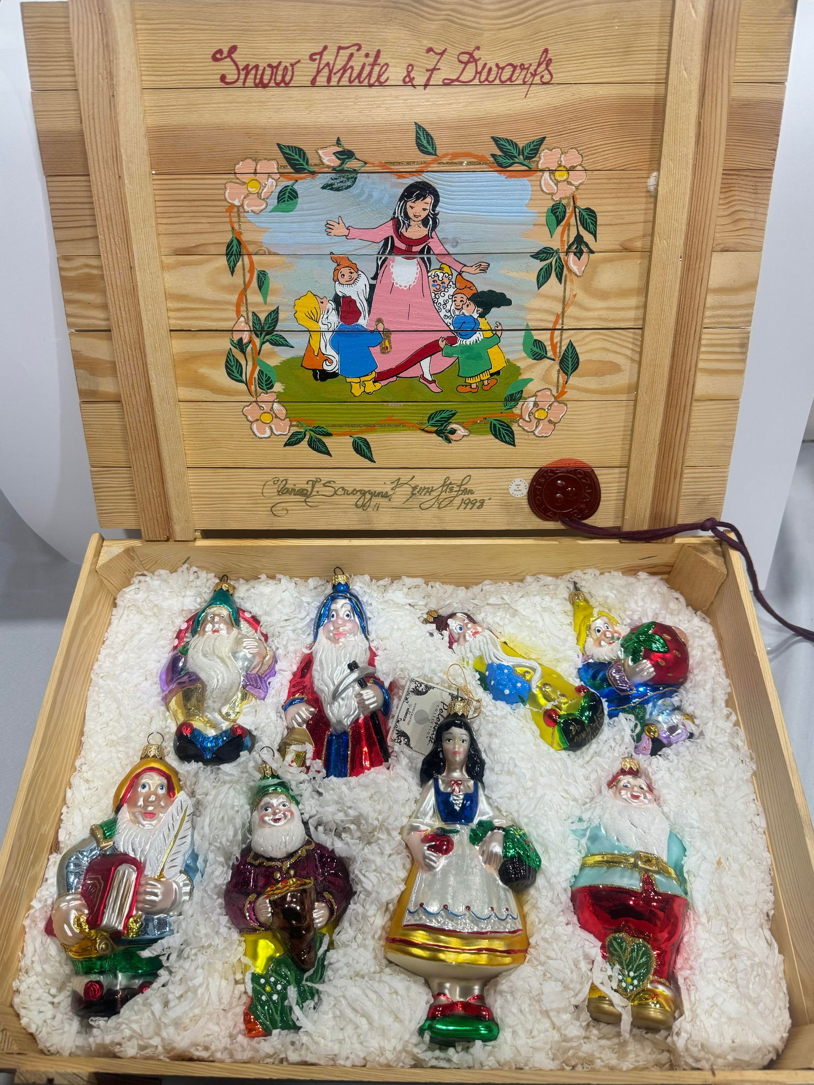 Scarce Kurt Adler Polonaise Disney SNOW WHITE Blown Glass XMAS Ornaments (1 of 1)