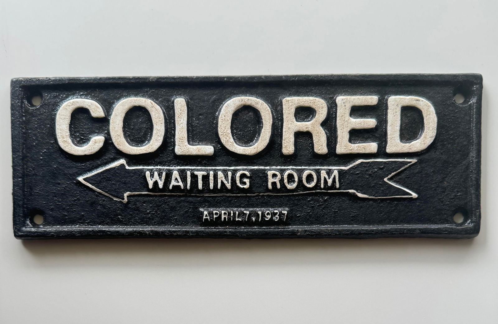 Dated 1937 Black Americana Cast Iron Segregation Sign (1 of 1)