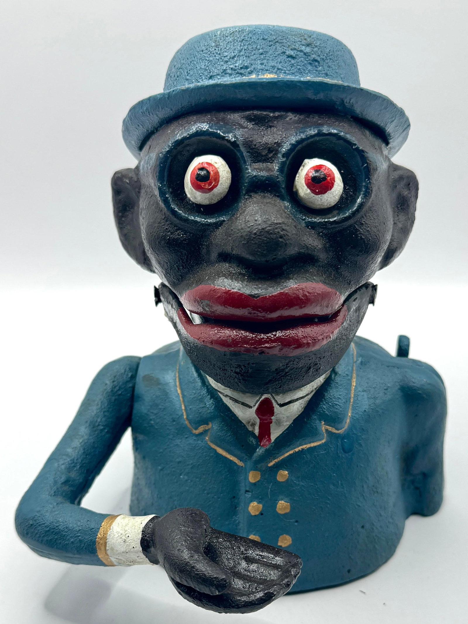 Dated 1939 Black Americana Cast Iron Mechanical Coin Bank (1 of 3)