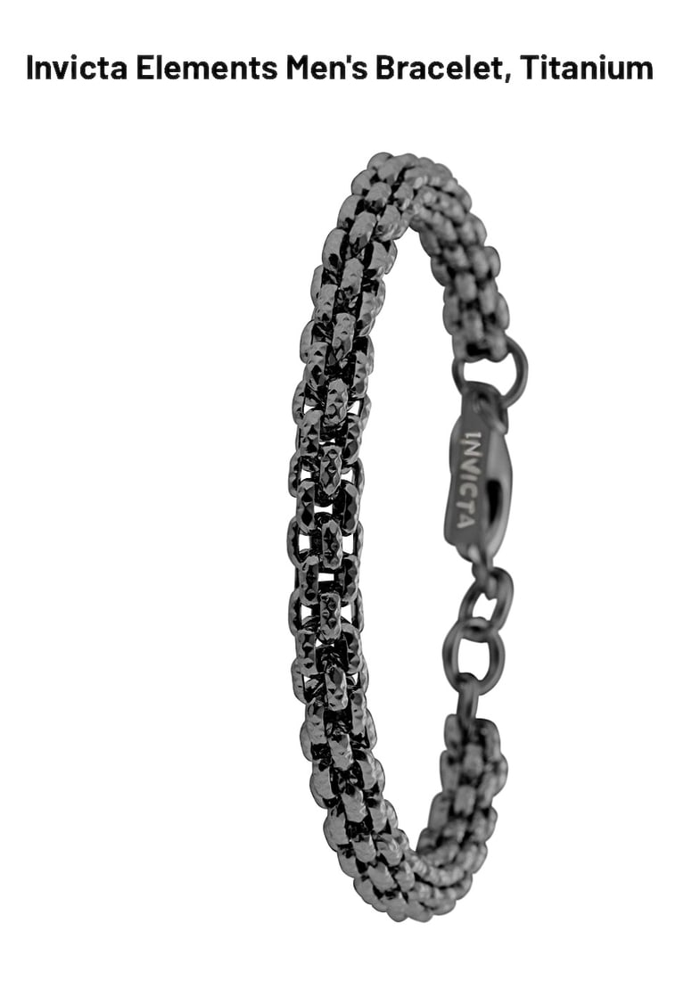 Brand New with Tags INVICTA Elements Titanium Mens Bracelet: Comes in Original Box - 645