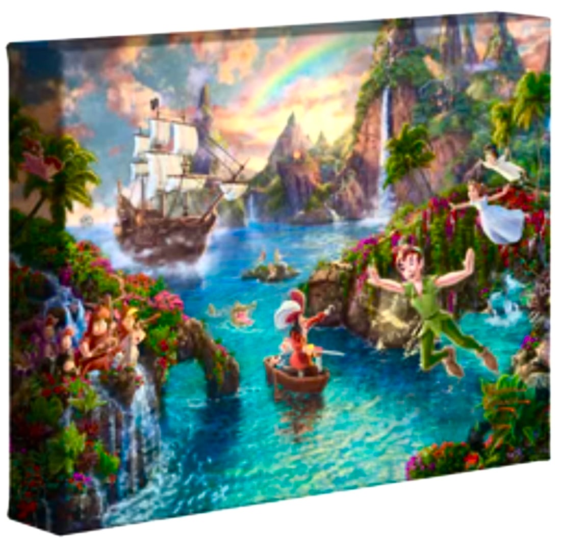 Walt Disneys PETER PAN and TINKER BELL Canvas Art by THOMAS KINKADE Studios (1 of 3)