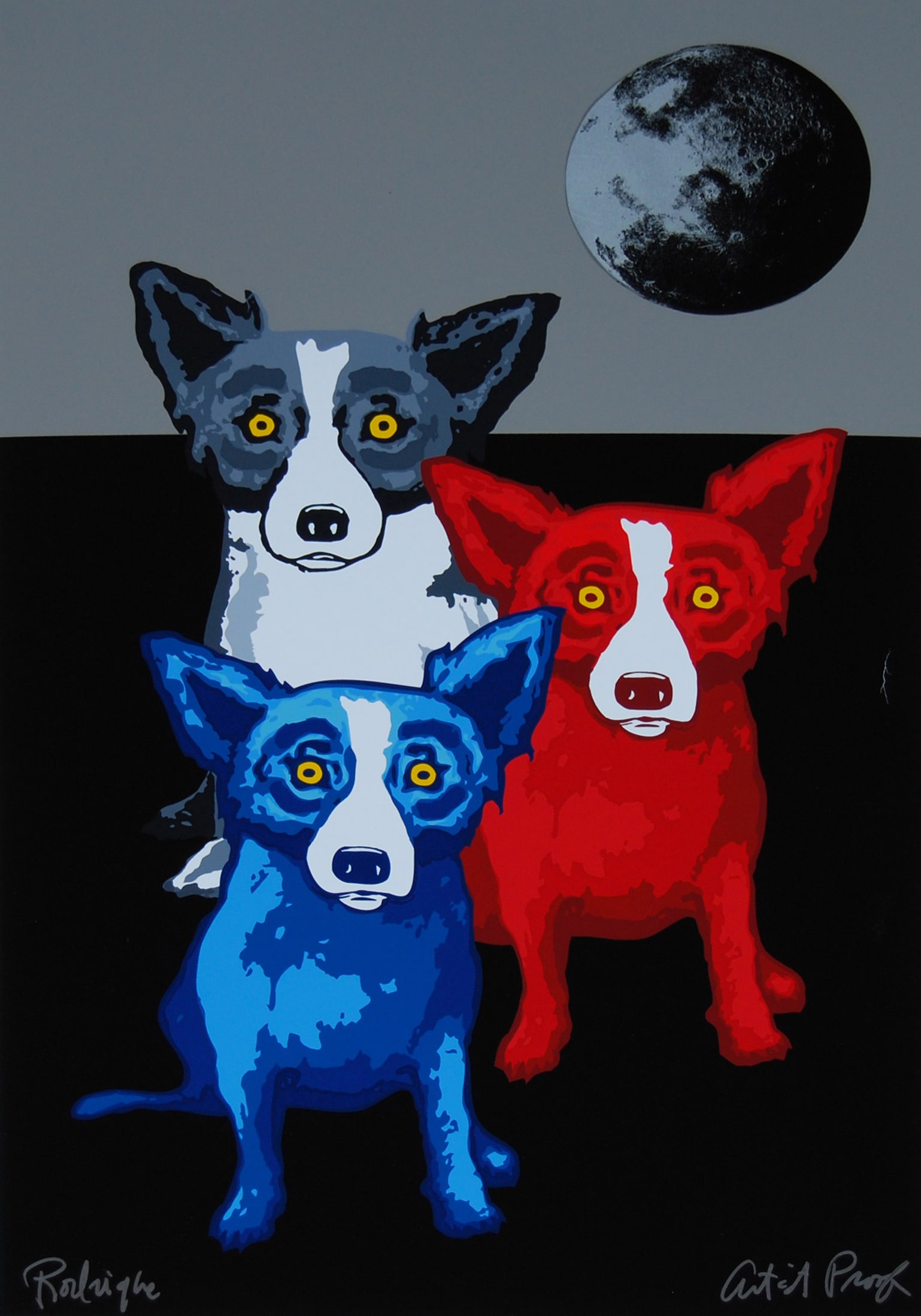 RODRIGUE Blue Dog Decorative Art Print on Canvas 16 x 24 (1 of 1)