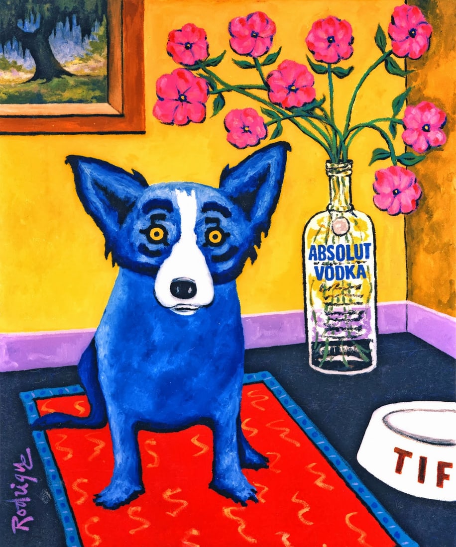RODRIGUE Blue Dog Decorative Art Print on Canvas 16 x 20 (1 of 1)