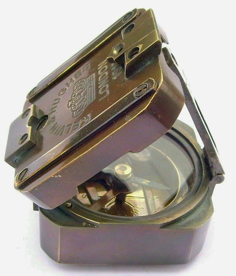 Dated 1917 Kelvin & Hughes Ornate Brunton Compass (1 of 3)