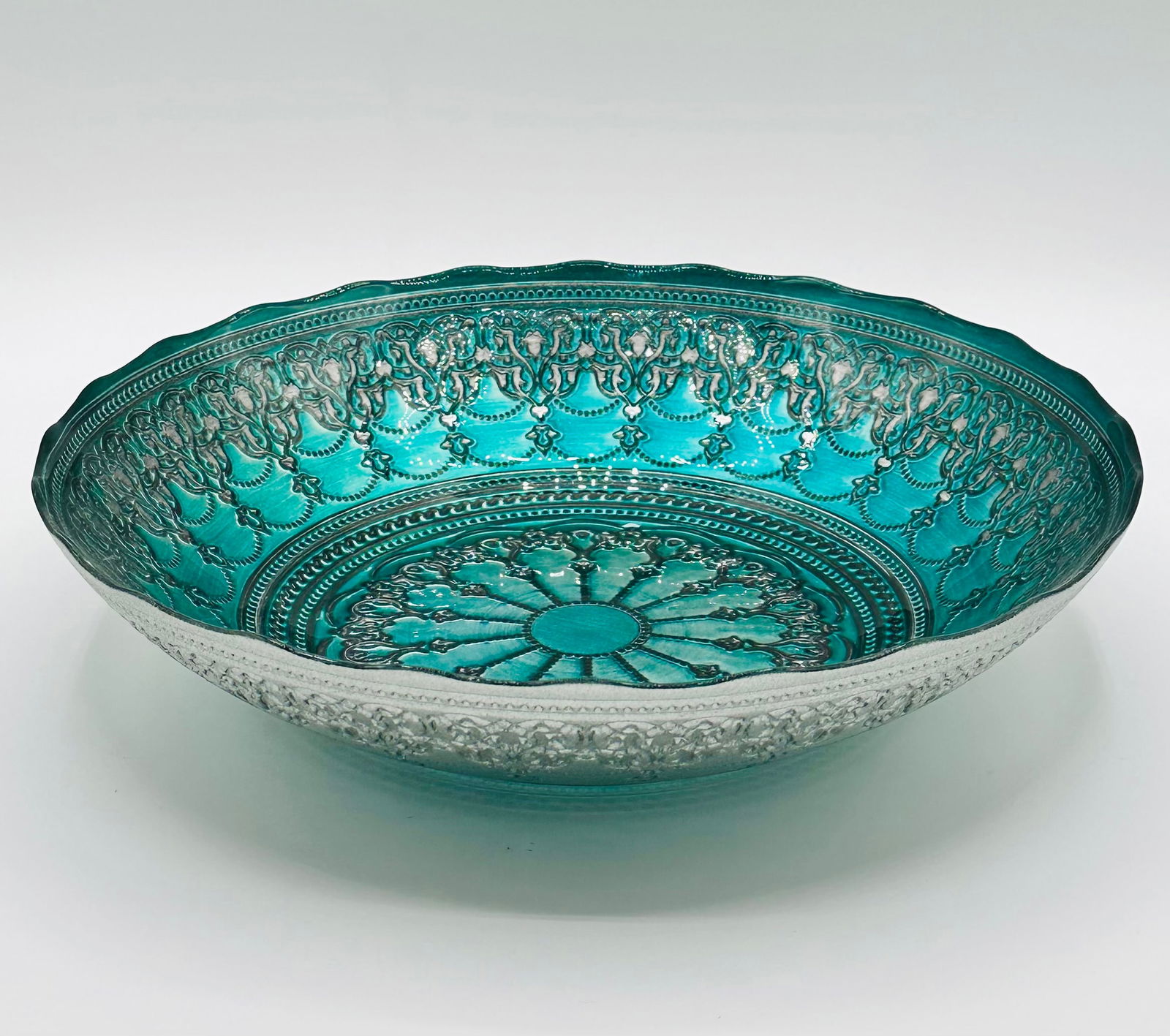 Large Antique Ca 1915 – 1920 Goofus Glass Centerpiece Bowl (1 of 4)